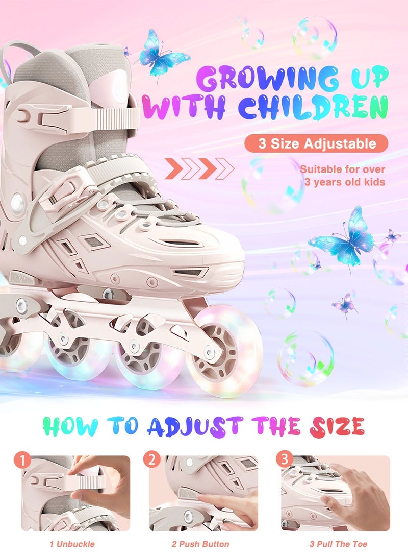 sway مجموعة أحذية التزلج للأطفال، زلاجات قابلة للتعديل مع عجلات مضيئة بالكامل للمتعة في الهواء الطلق 3 مقاسات، للمبتدئين من الفتيات والفتيان - Image 4