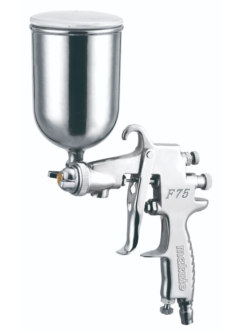 makute Spray Gun, HVLP Gravity Feed Paint Spray Gun F-75G, 1.5mm Nozzle with 400ml Aluminum Cup, Adjustable Control Knobs, Ideal for Automotive, Furniture, and Equipment Painting  - Image 1