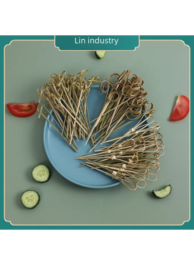 Candy Gourd Fruit Sticks Forks Flowers Fruit Plugs Cocktail Scissors Sticks Bouquet Kitchen Tableware Utensils-Color:12cm-Specifications:Green Skin Scissors Sign (100 PCs/bag)  - Image 2
