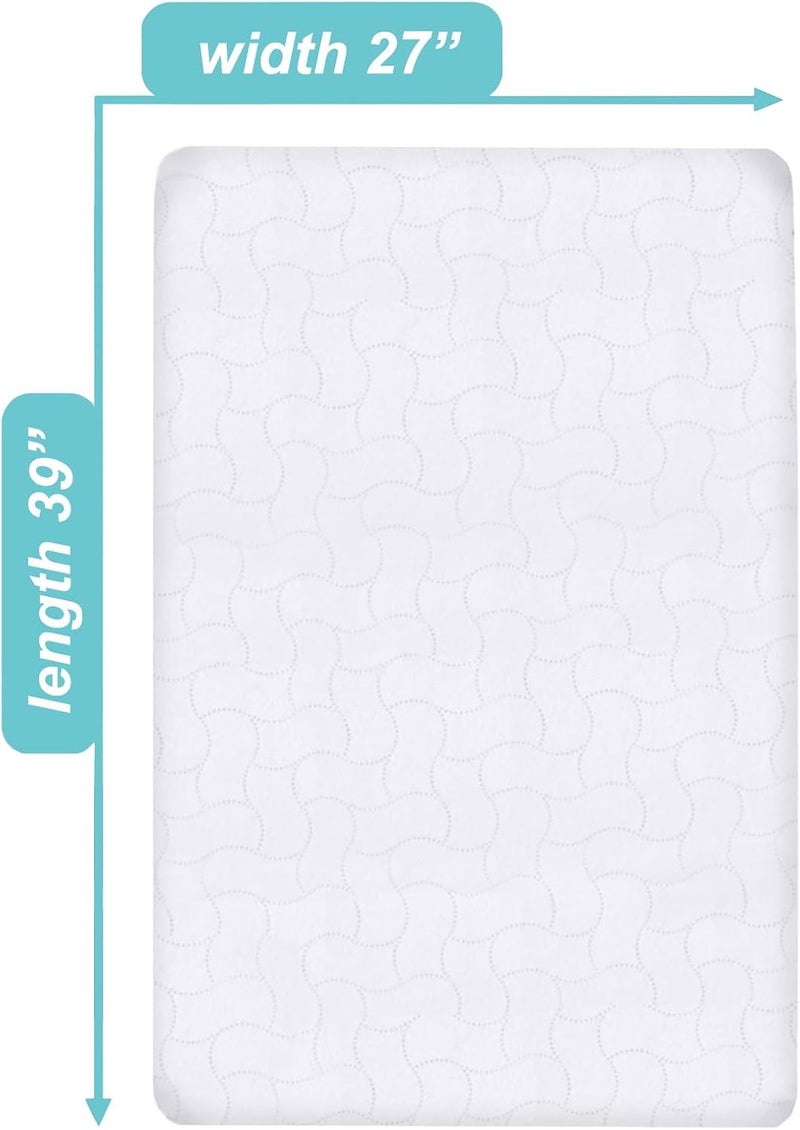 Waterproof Fitted Pack N Play Playard Protective Pad Cover, White (2 Count), for Boys and Girls - Image 2