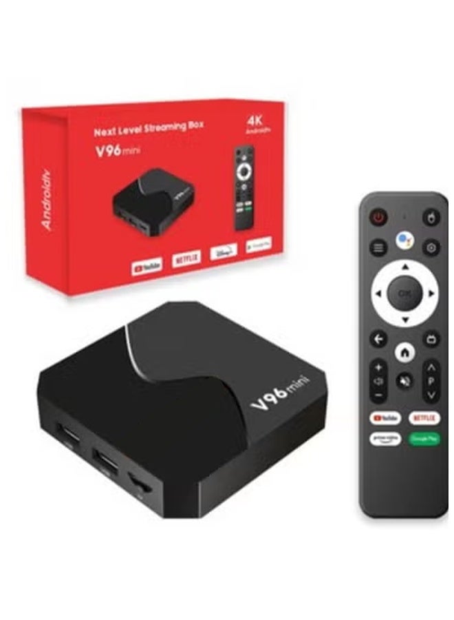 V96 Mini Android 12.0 Smart TV Box – 2GB RAM, 16GB Storage, Bluetooth 5.0, Voice Control Remote, IP TV App Support, 8K & 4K Ultra HD Output, High-Speed Dual WiFi Streaming Media Player for Home Entertainment, Plug & Play TV Box  - Image 2