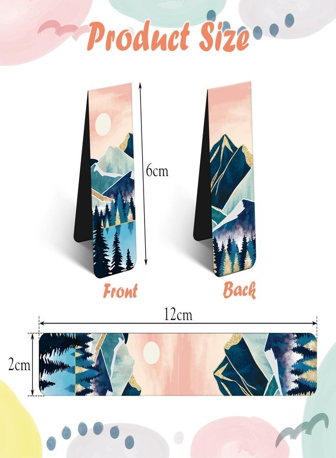 YoeeJob Magnetic Bookmarks for Book Lovers, 12 pcs Magnet Landscape Bookmark Scenery Painting Page Clips Book Markers for Reader/Writer/Women/Men/Girls/Teachers, 6 Styles - Image 2