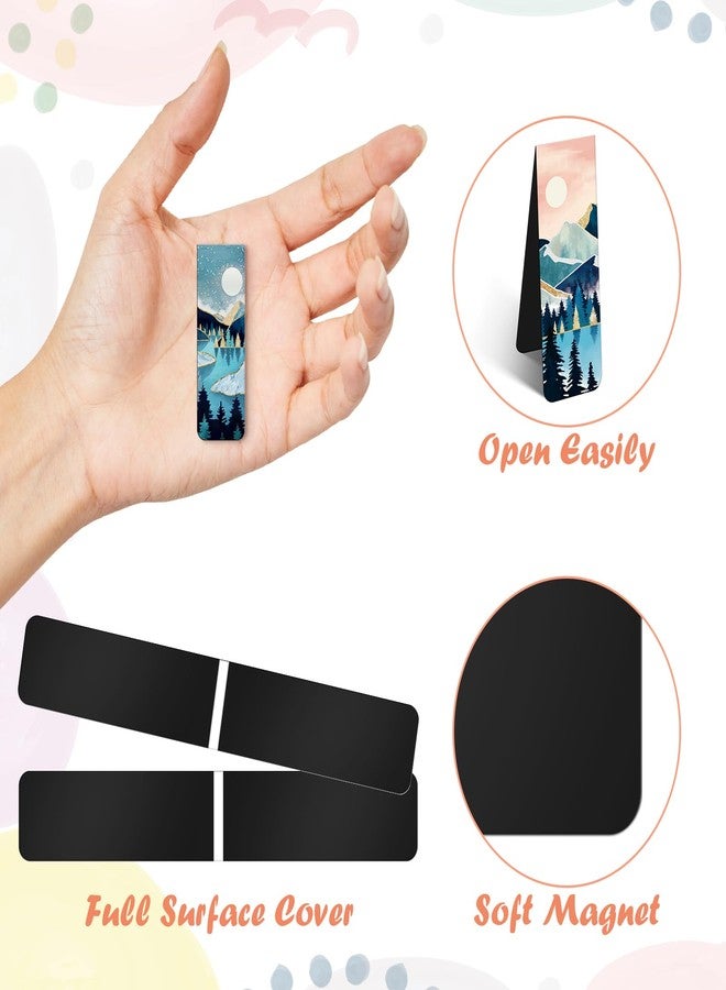 YoeeJob Magnetic Bookmarks for Book Lovers, 12 pcs Magnet Landscape Bookmark Scenery Painting Page Clips Book Markers for Reader/Writer/Women/Men/Girls/Teachers, 6 Styles - Image 3
