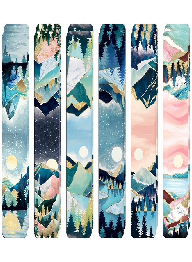 YoeeJob Magnetic Bookmarks for Book Lovers, 12 pcs Magnet Landscape Bookmark Scenery Painting Page Clips Book Markers for Reader/Writer/Women/Men/Girls/Teachers, 6 Styles - Image 1