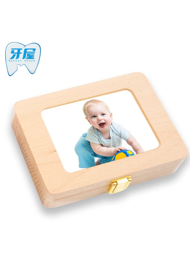 Generic Children Boys And Girls Large Photo Frame Personalized Service Deciduous Teeth Box Teeth Wooden Storage Box Gift-Color:Large Photo Frame-Capricorn Sculpture  - Image 3