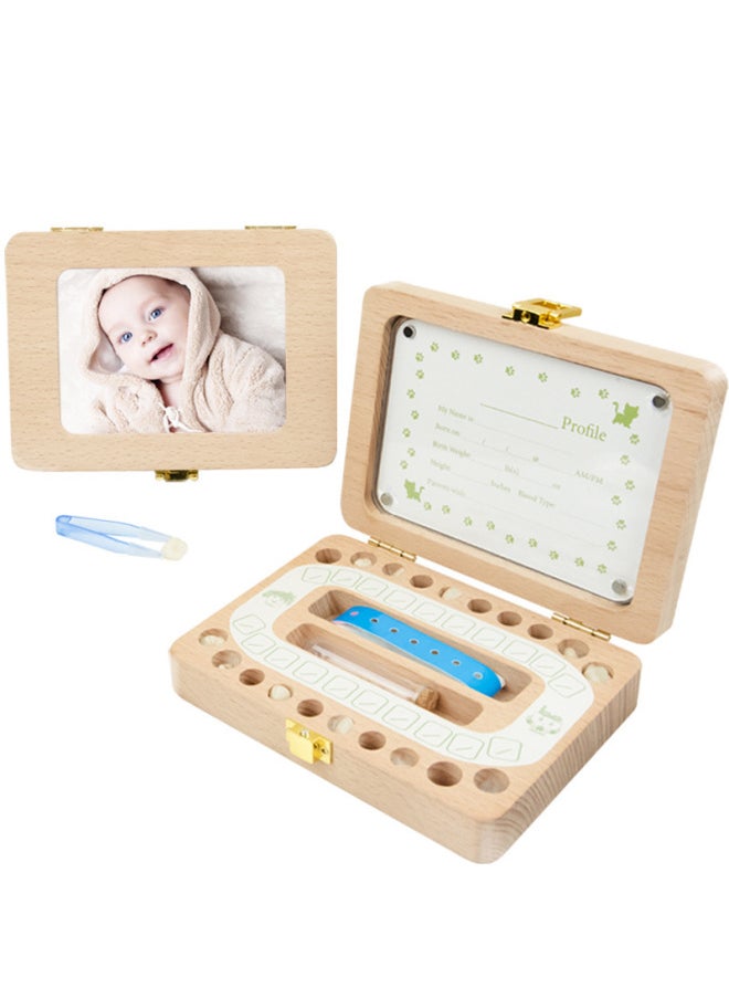 Generic Children Boys And Girls Large Photo Frame Personalized Service Deciduous Teeth Box Teeth Wooden Storage Box Gift-Color:Large Photo Frame-Capricorn Sculpture  - Image 2