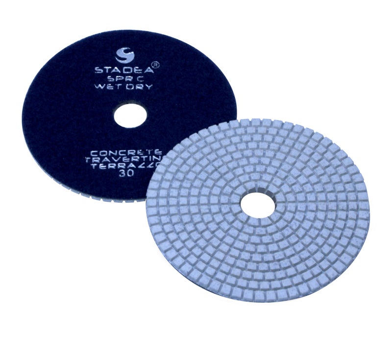 Stadea PPD121N 7" Dry Diamond Polishing Pads for Concrete Travertine Marble Terrazzo Floor Edges Countertop Polishing - Grit 30, Series Super C