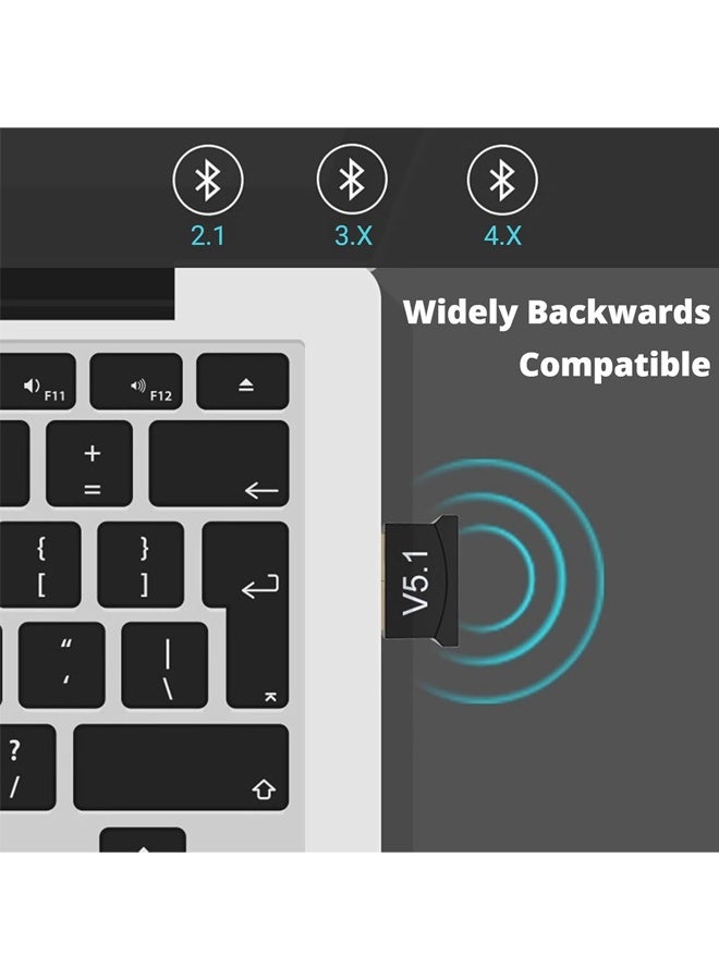 بولوز محول بلوتوث USB ، جهاز استقبال محول بلوتوث 5.1 يدعم Windows 10 / 8.1 / 7 ، مناسب لأجهزة الكمبيوتر المكتبية وأجهزة الكمبيوتر المحمولة والماوس ولوحات المفاتيح والطابعات وسماعات الرأس ومكبرات الصوت - Image 5
