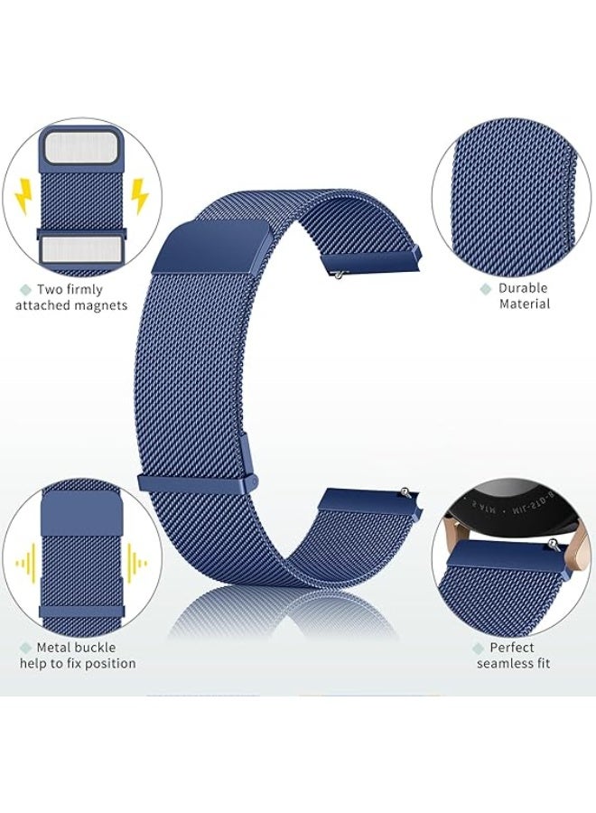 22mm Quick Release Metal Watch Band for Men and Women, Compatible with Huawei Watch GT2 / GT2 PRO / GT Runner / GT3 / GT3 Pro / GT4 / GT4 Pro / GT1 46mm Stainless Steel Magnetic Wristband for 22mm Watch_Blue - Image 4