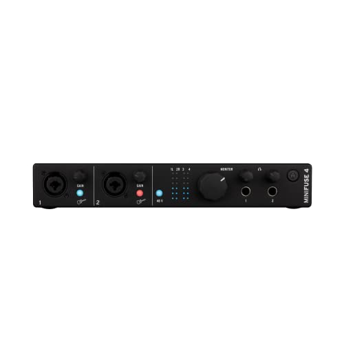 Arturia - MiniFuse 4 - Compact USB Audio & MIDI Interface with Creative Software for Recording, Production, Podcasting, Guitar - Black - Image 2
