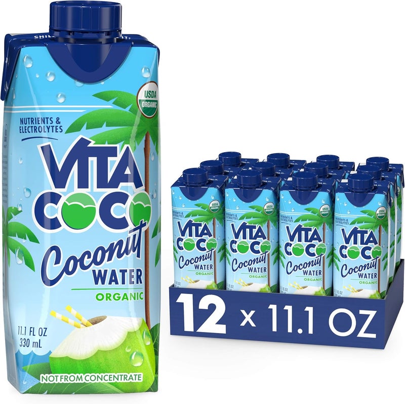 Vita Coco ماء جوز الهند فيتا كوكو، عضوي نقي - طعم جوز الهند المنعش مع الإلكتروليتات الطبيعية - 11.1 أونصة (عبوة من 12) - Image 1