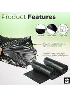 Home Smart Home Smart Heavy Duty Roll Garbage Plastic Bags Pack of 20 Pcs Black Color Good for Kitchen Home Garden and Outdoor Activity (85 x 110 cm)  - Image 2