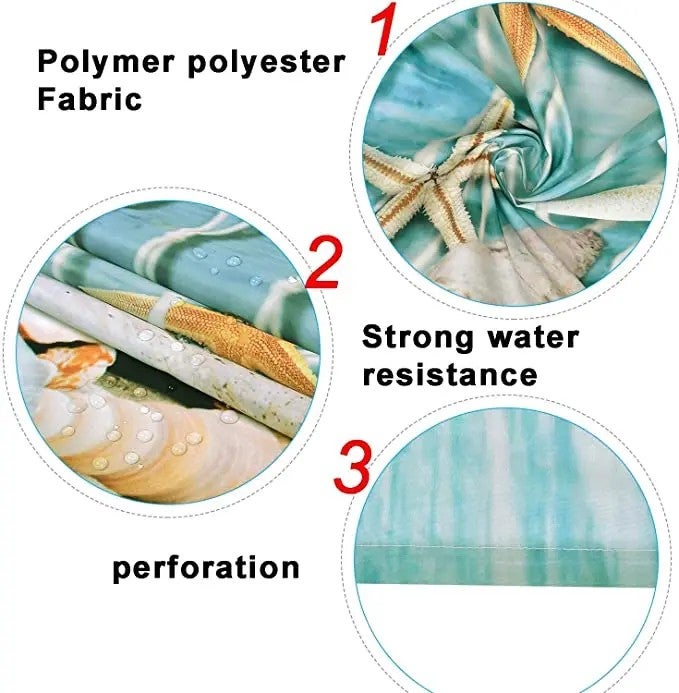 Y&D Hot Sale  3D Print Cortinas De Banos Set High Quality Polyester Waterproof 4pcs Bathroom Shower Curtain Set with Rug - Image 4
