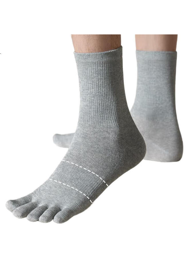 ZJZUE Zhenxing Cotton Socks For Men, 100% Cotton Five-Toe Socks, Spring And Summer Antibacterial Pure Cotton Sweat-Absorbing And Odor-Resistant Mid-Calf Socks, Long Socks - Image 1