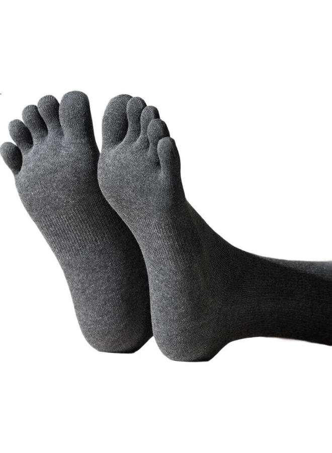 ZJZUE Zhenxing Cotton Socks For Men, 100% Cotton Five-Toe Socks, Spring And Summer Antibacterial Pure Cotton Sweat-Absorbing And Odor-Resistant Mid-Calf Socks, Long Socks - Image 2