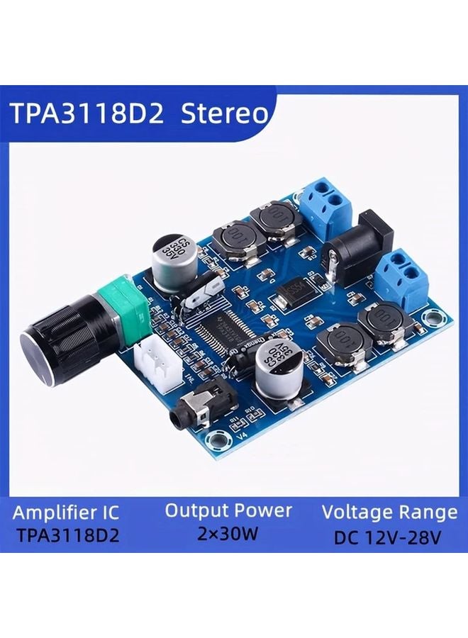 Tpa3118d2 30Wx2 Stereo Digital Amplifier Board 12 28V Wide Voltage 1pc - Image 2