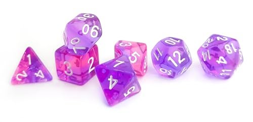 vvpesca Purple DND Dice Set Pop Color DD Stuff Polyhedral Dice Set for DND Accessories Dungeons and Dragons Role Playing Games MTG COC TTRPGs D20 System Games Clear PurplePink - Image 5