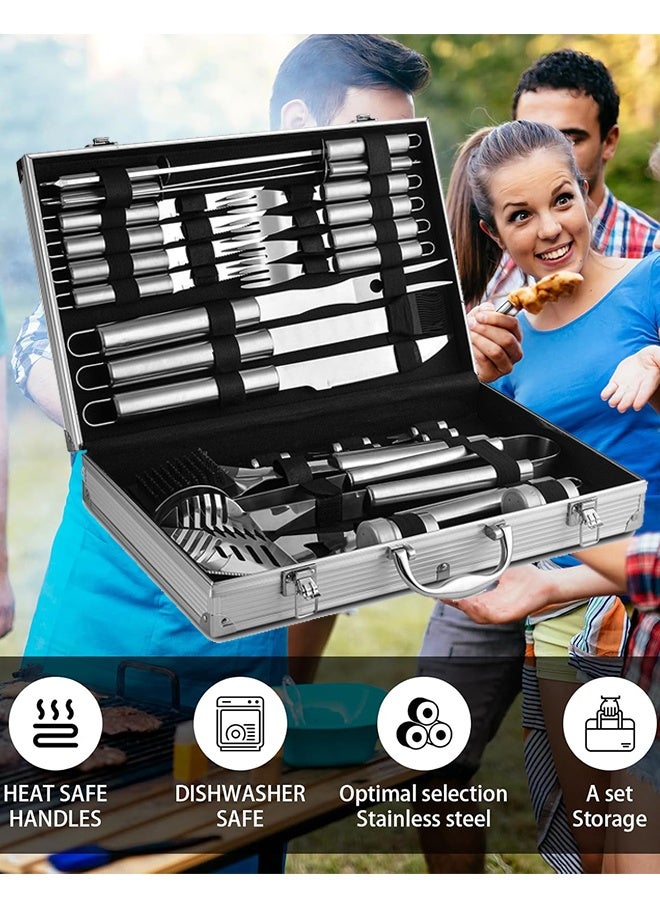 BLOOMING TIME Outdoor Camping BBQ Tool Set, Aluminum Case Stainless Steel Home Skewer Grill Kit, Outdoor Barbecue Set - Image 1