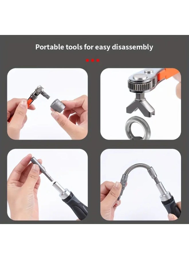 Generic 68-in-1 Ratchet Set, Multi-Bit Ratchets, Socket Set and Magnetic Screwdriver Bit Kit with Rotating Handle, Precision Screwdriver Set, Extension Bar for Storage in Toolboxes, Laptops, Bicycles, etc  - Image 3