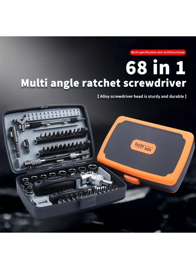 Generic 68-in-1 Ratchet Set, Multi-Bit Ratchets, Socket Set and Magnetic Screwdriver Bit Kit with Rotating Handle, Precision Screwdriver Set, Extension Bar for Storage in Toolboxes, Laptops, Bicycles, etc  - Image 2