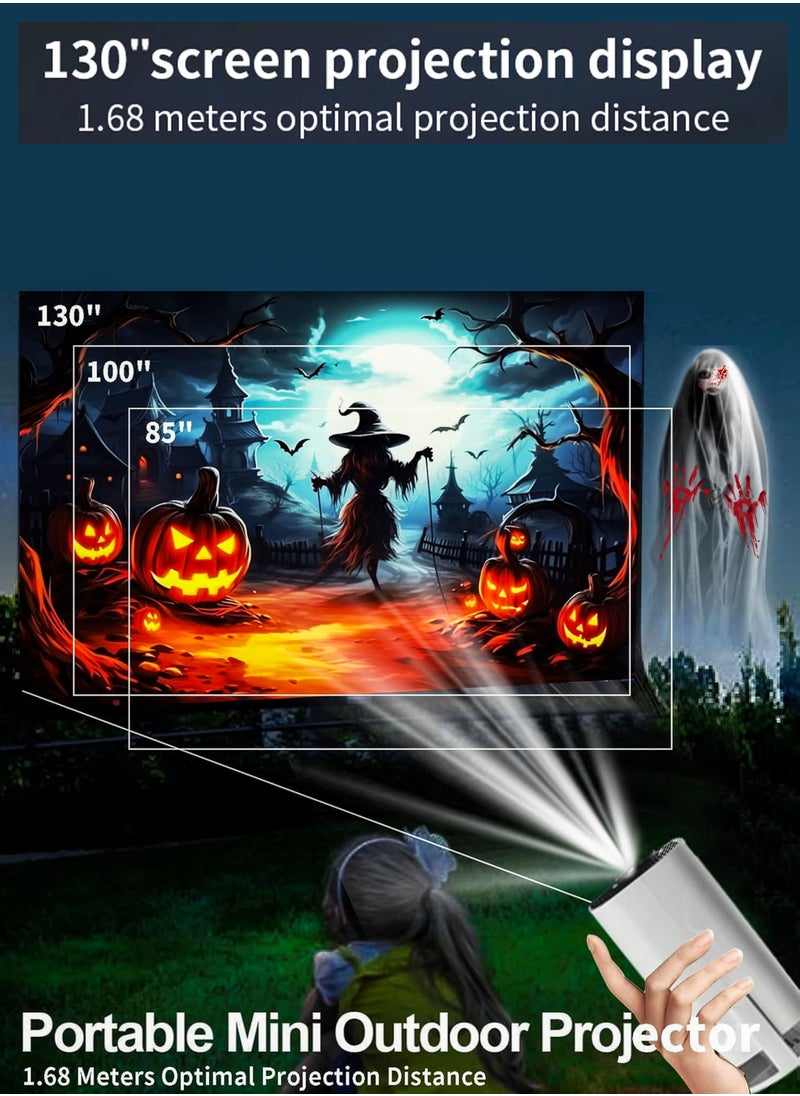 DBLEW - P30 MAX Mini Ultra HD Gaming Projector with 10,000 Built-in Games 210ANSI Lumens 4K Support Android 11 Portable Mini Cinema 130 Inches Screen Display Lamp 4K Home Entertainment Movie Theater Video Presentations 180 Degree Rotating Screen Mobile Phone Projection - Image 1