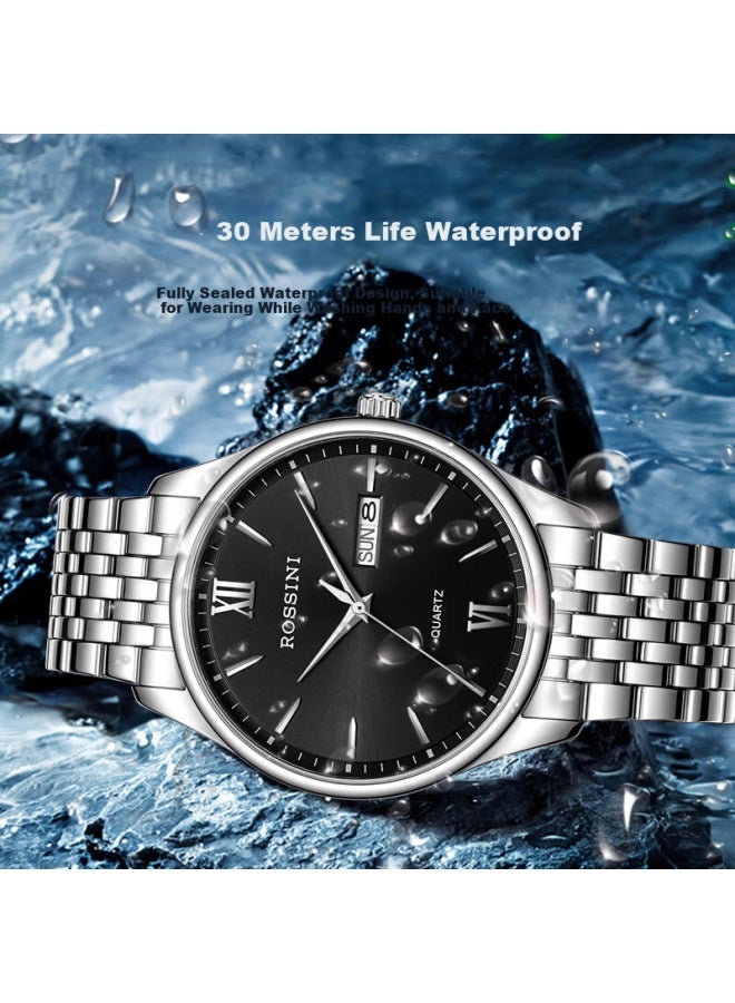 Rossini Men's Watch Simple Fashion Quartz Double Calendar Men's Watch Brand Birthday New Year Valentine's Day Gift - Image 2
