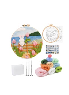 SYOSI Handcrafted Tulip Needle Felting Kit for Beginners - Felt Needle Painting Kit, Tulip Needle Felting Kit: Create Beautiful Wool Art for Home Decor  - Image 1