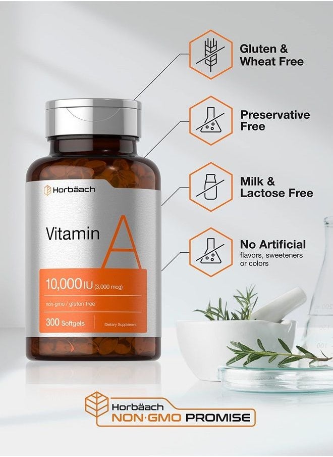 Horbäach Vitamin A 10000 IU Softgels | 300 Count | Non-GMO, Gluten Free Supplement | by Horbaach  - Image 3