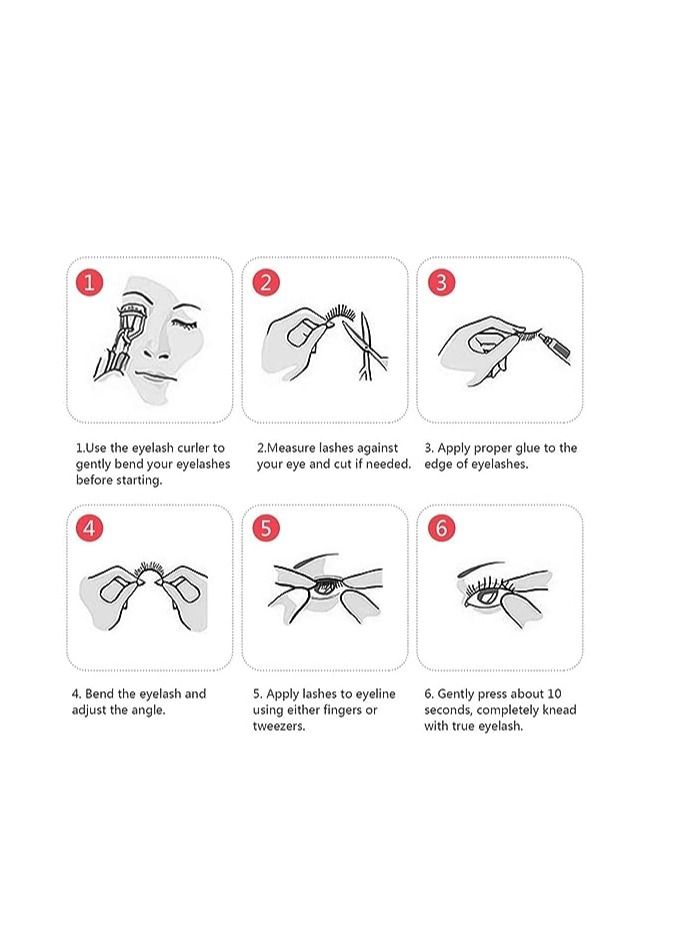 ORiTi False Eyelashes, 5 Pairs 3D Natural Fluffy Lashes, Hand-made Dramatic Thick Crossed Cluster Eye Lashes,Reusable Soft Long Lashes Pack for Makeup (G801) - Image 3