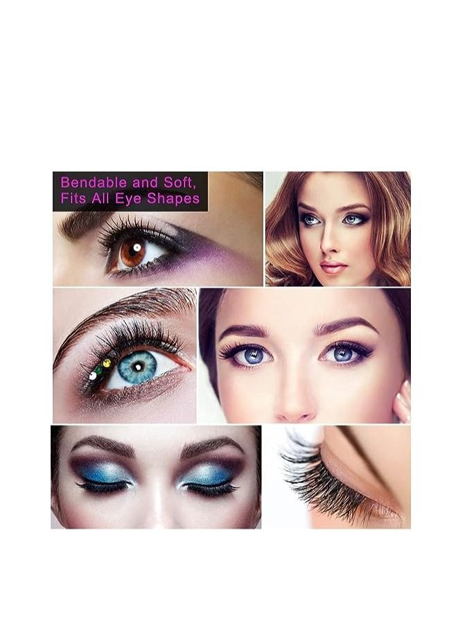 ORiTi False Eyelashes, 5 Pairs 3D Natural Fluffy Lashes, Hand-made Dramatic Thick Crossed Cluster Eye Lashes,Reusable Soft Long Lashes Pack for Makeup (G801) - Image 4