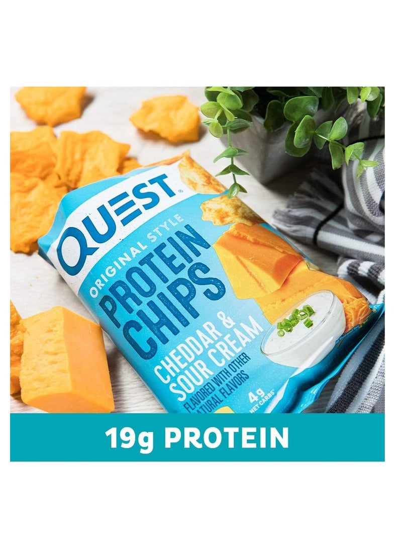 كويست رقائق البروتين الأصلية بجبنة الشيدر والكريمة الحامضة (32 جرام، عبوة من 8 قطع) - Image 2