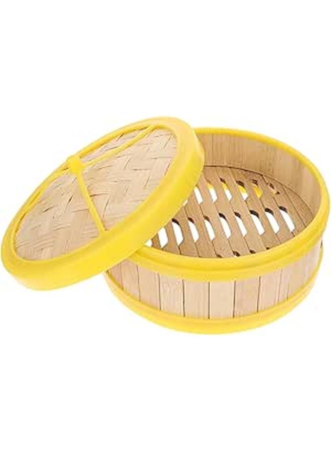 5 Inch Steamer Basket With Lid 2pcs Set Food Grade Natural Kitchen Tool - Image 1
