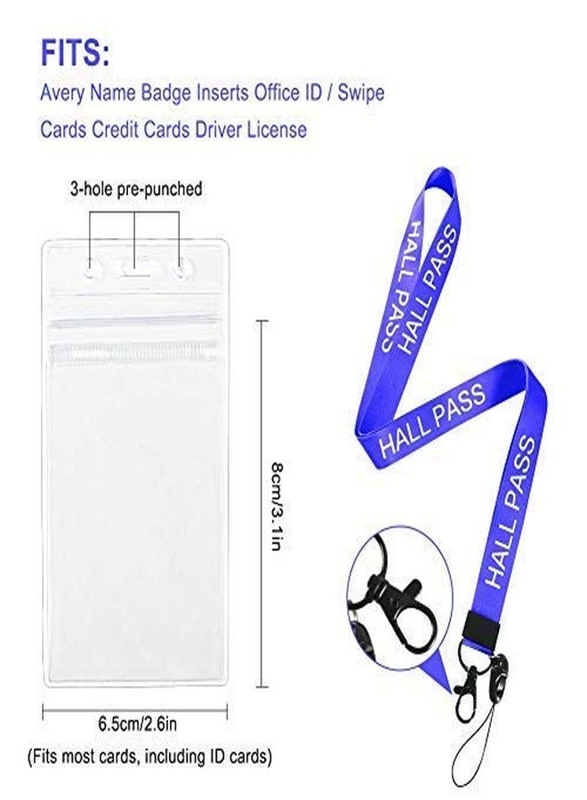 Melife 6 Pack Hall Pass Lanyards, School Passes for Classroom, hallpass for Bathroom, Library, Office. Blue - Image 3