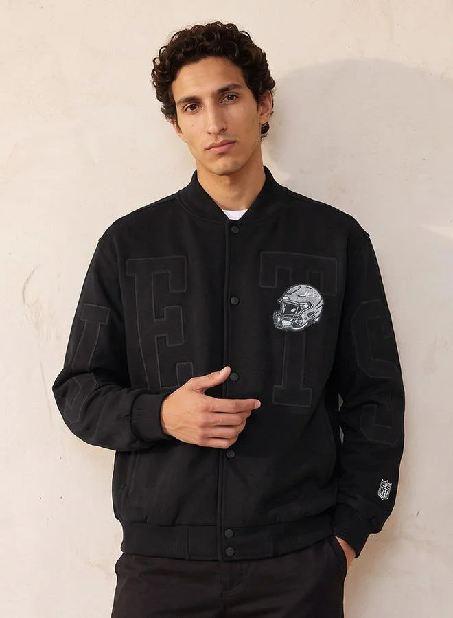 SP Characters The New York Jets Varsity Jacket with Mandarin Collar