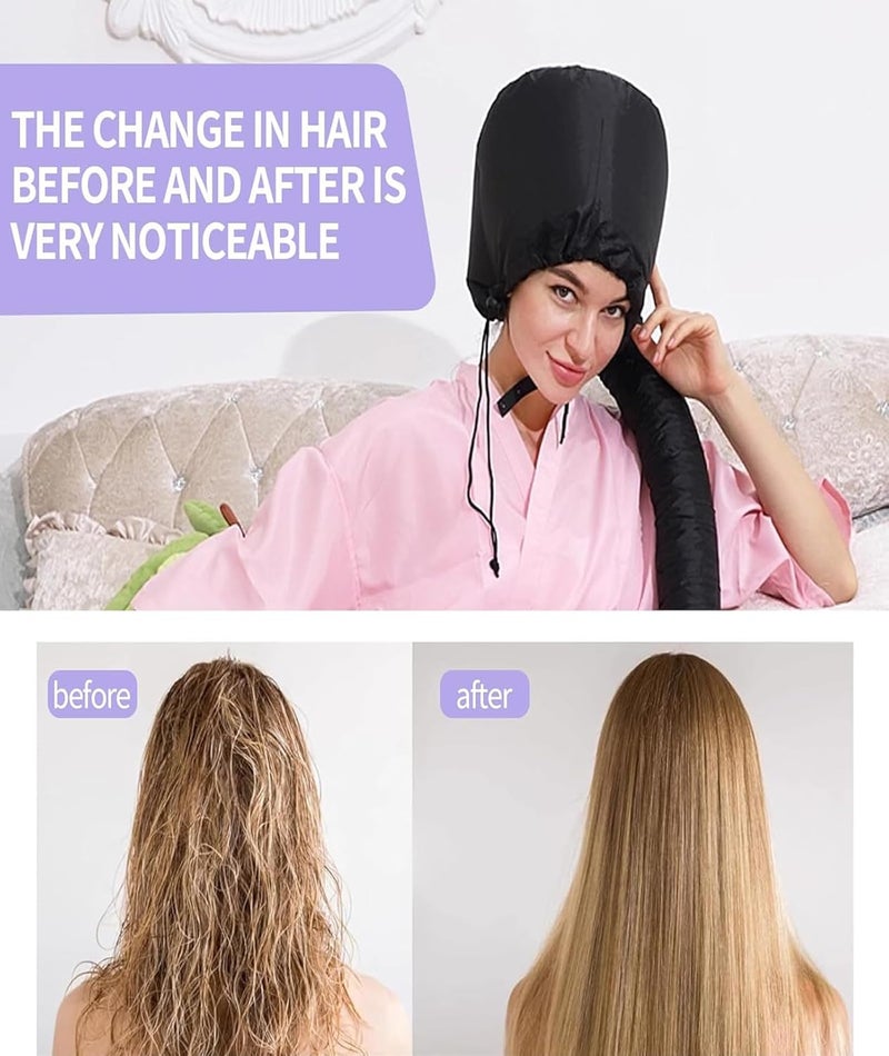 Buildcon 2 Pcs Bonnet for Curly Hair, Hair Bonnet Dryer Cap for Deep Conditioning Treatments, Adjustable Hair Drying Bonnet with Storage Bag, Convenient for Home Salon and Travel - Image 5