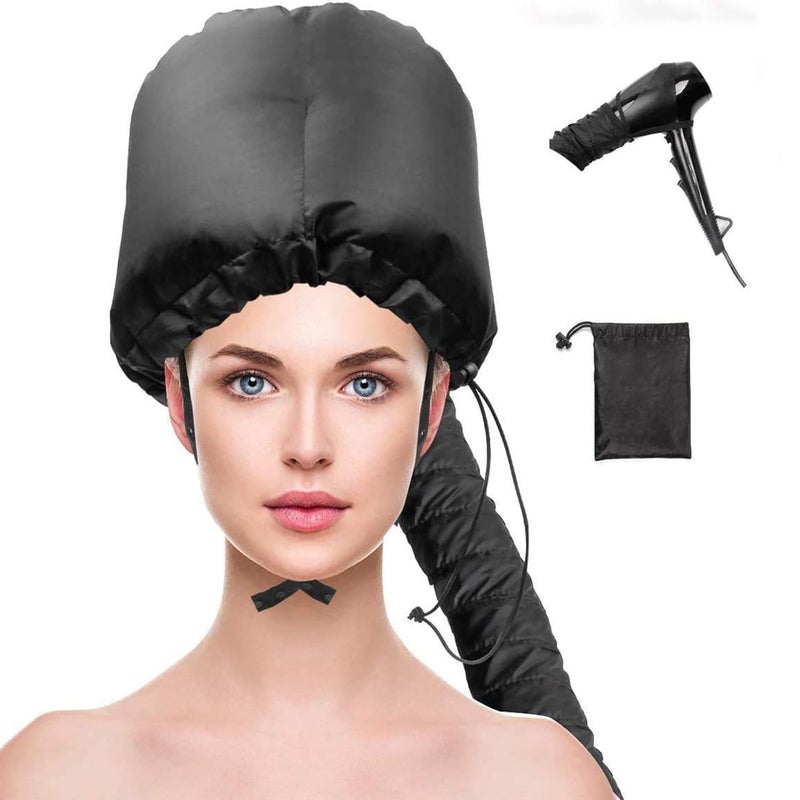Buildcon 2 Pcs Bonnet for Curly Hair, Hair Bonnet Dryer Cap for Deep Conditioning Treatments, Adjustable Hair Drying Bonnet with Storage Bag, Convenient for Home Salon and Travel - Image 1