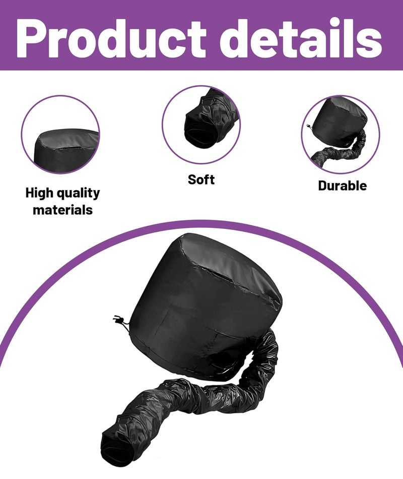 Buildcon 2 Pcs Bonnet for Curly Hair, Hair Bonnet Dryer Cap for Deep Conditioning Treatments, Adjustable Hair Drying Bonnet with Storage Bag, Convenient for Home Salon and Travel - Image 3