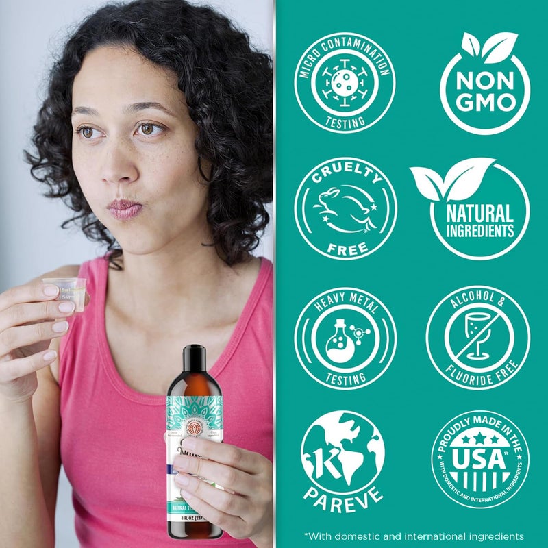 GuruNanda Coconut Oil Pulling, Fresh Breath & Whitening Mouthwash, 7 Essential Oils & Vitamins for Happy Teeth & Gums, Alcohol-Free, 8 oz - Image 5