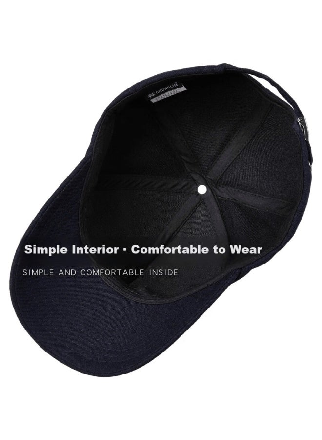 Denssyne Desina Long-staple Cotton Men's High-end Four-season Hard-top Baseball Cap Middle-aged And Elderly Black Casual Outdoor Windproof Duckbill Cap - Image 2