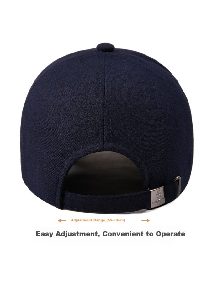 Denssyne Desina Long-staple Cotton Men's High-end Four-season Hard-top Baseball Cap Middle-aged And Elderly Black Casual Outdoor Windproof Duckbill Cap - Image 3