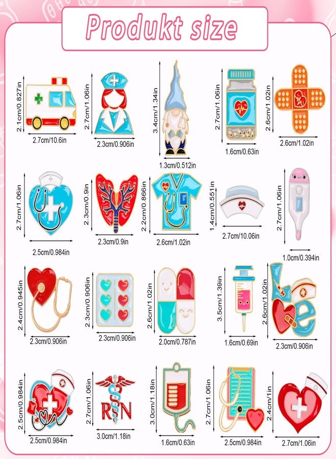 DTOFOOT 36 PCS Nurse Enamel Pins Nursing Medical Brooches Badges Stethoscope Ambulance Pill Syringe Nurse Theme Thank You Nurse DIY Brooch Pins for Clothes Bags Backpack Decoration - Image 2