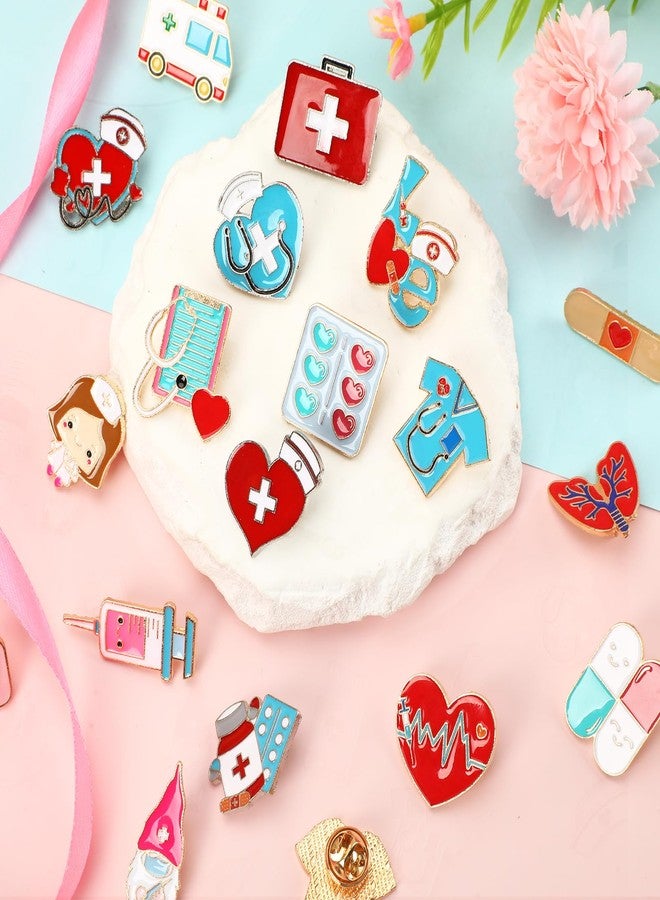 DTOFOOT 36 PCS Nurse Enamel Pins Nursing Medical Brooches Badges Stethoscope Ambulance Pill Syringe Nurse Theme Thank You Nurse DIY Brooch Pins for Clothes Bags Backpack Decoration - Image 5