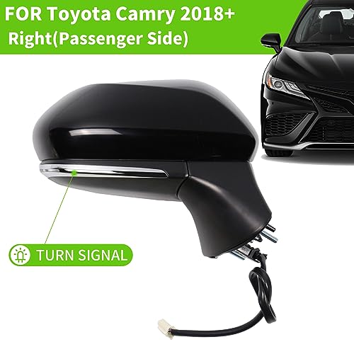 Liizoo Side Mirror for Toyota Camry 2018 2019 2020 2021 2022 2023 2024 Power+Lamp+Heat+Blind Spot Monitor-7Pins, Right Passenger Side,replace for Partslink # TO1321368 - Image 2