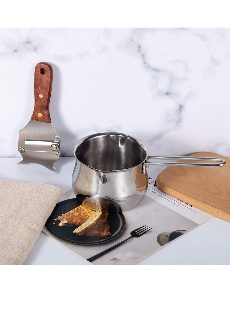 سيوسي قطاعة الكمأ ، قطاعة الكمأ من الفولاذ المقاوم للصدأ متعددة الوظائف من SYOSI ، ماكينة حلاقة الزبدة القابلة للتعديل بمقبض خشبي لتجعيد الكمأ والشوكولاتة - Image 3