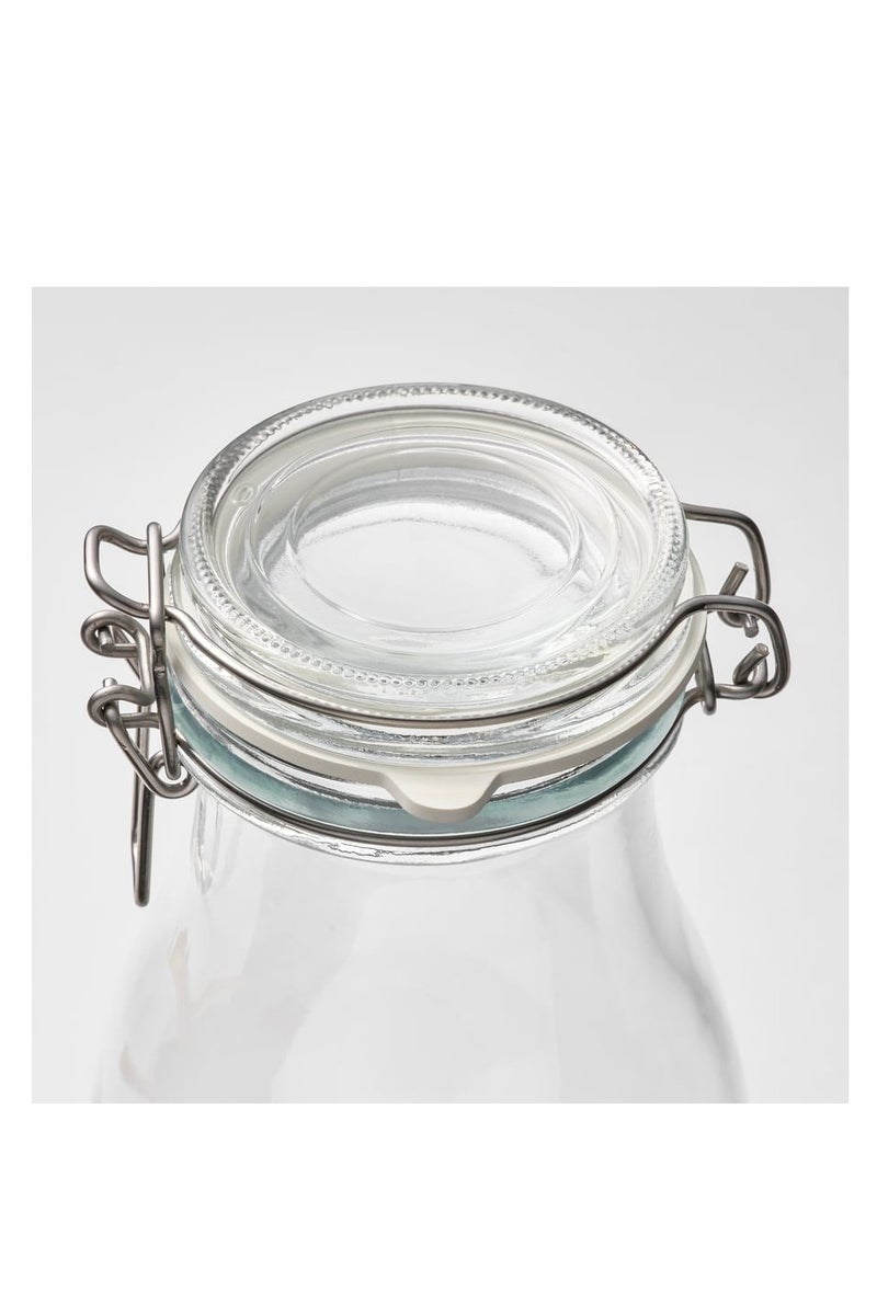 كامي برطمان زجاجي على شكل زجاجة مع غطاء – 1 لتر، شفاف - Image 2