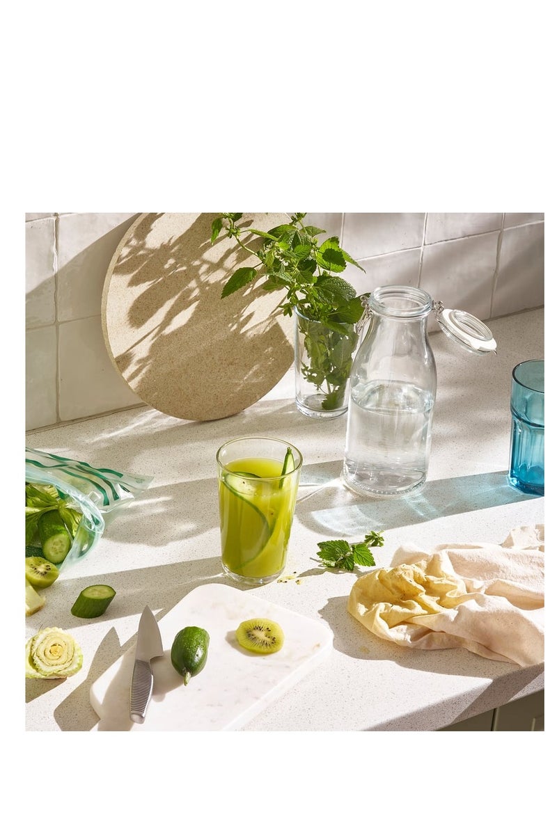 كامي برطمان زجاجي على شكل زجاجة مع غطاء – 1 لتر، شفاف - Image 3