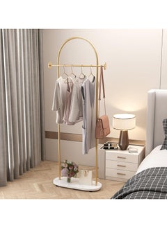 YQbest Modern Metal Coat Rack Freestanding Fashionable And Versatile Coat Rack And Clothes Hanger Stand Half Round Shape Multi Functional Arch Shaped Metal Coat Hanger For A Sleek And Organized Living Space For Bedroom Entryway Living Room Boutique Office Clothing Store Gold  - Image 2