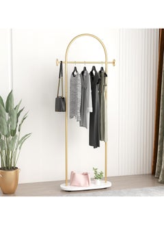 YQbest Modern Metal Coat Rack Freestanding Fashionable And Versatile Coat Rack And Clothes Hanger Stand Half Round Shape Multi Functional Arch Shaped Metal Coat Hanger For A Sleek And Organized Living Space For Bedroom Entryway Living Room Boutique Office Clothing Store Gold  - Image 5