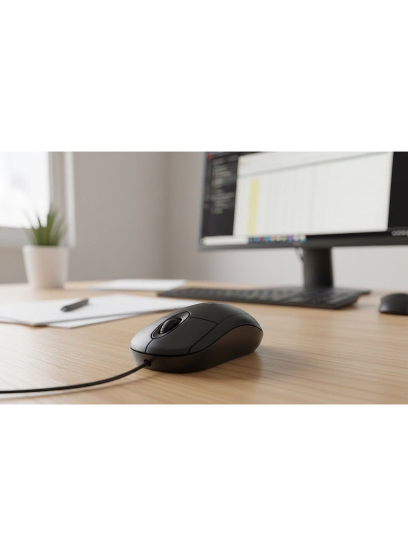 USB wired computer mouse, compact wired USB mouse for computers - Image 1