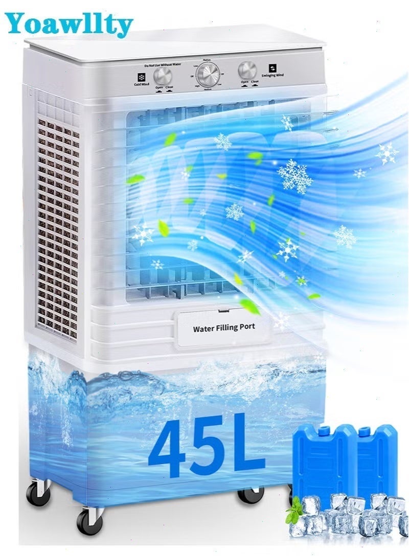 Yoawllty Air Cooler & Air Conditioner Cooling Fan - 45L 150W Efficient and Faster Cooling for Home and Office Use (White) - Image 1